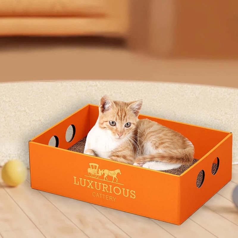 UAMLY Boîte à gratter en carton pour chat