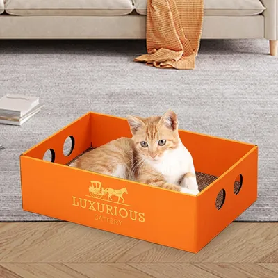 UAMLY Caja rascador de cartón para gatos