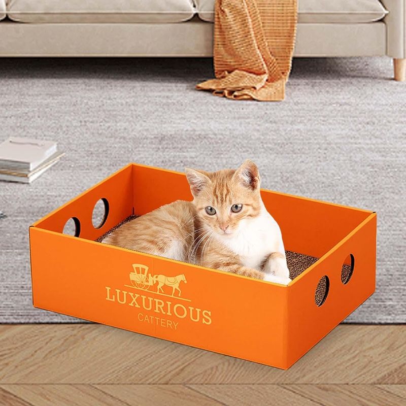 UAMLY Boîte à gratter en carton pour chat