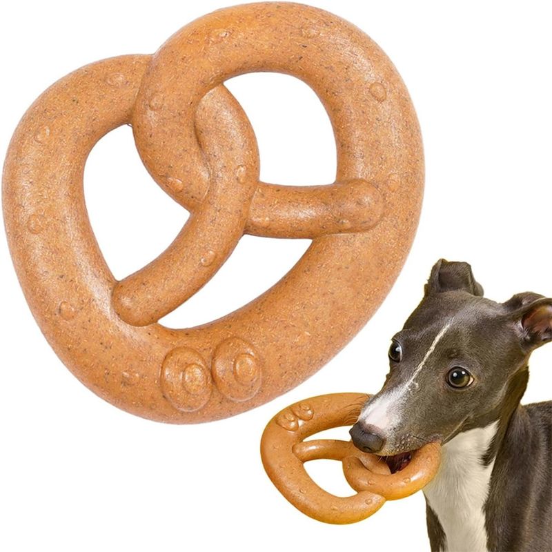 IntiMeg Jouet en bois Bretzel pour chien