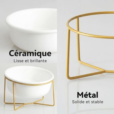 UAMLY Gamelle Chat Surélevée et Inclinée