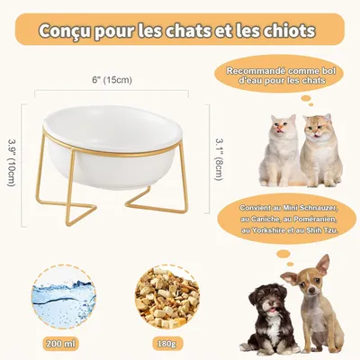 UAMLY Gamelle Chat Surélevée et Inclinée