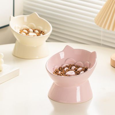 UAMLY Céramique gamelle pour chat à alimentation lente, surélevée