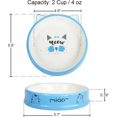UAMLY Gamelle peu profonde pour chat, céramique