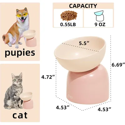 UAMLY Gamelle surélevée pour chat, en céramique