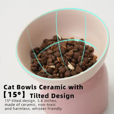 UAMLY Gamelle surélevée pour chat, en céramique