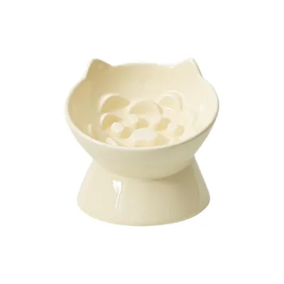 UAMLY Céramique gamelle pour chat à alimentation lente, surélevée