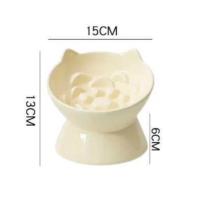 UAMLY Céramique gamelle pour chat à alimentation lente, surélevée