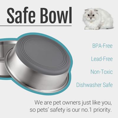 UAMLY Gamelles antidérapantes en acier inoxydable pour chiens et chats