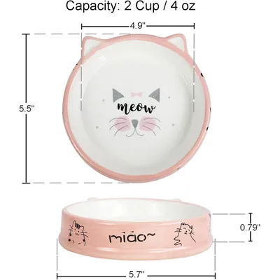 UAMLY Gamelle peu profonde pour chat, céramique