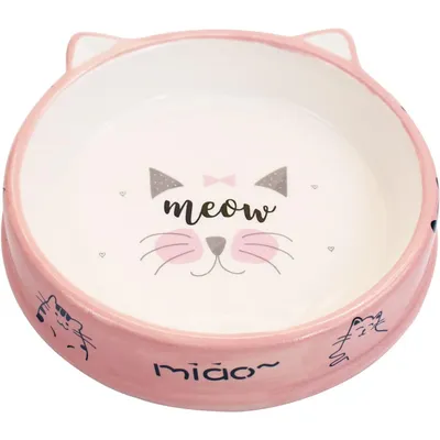 UAMLY Cuenco de cerámica poco profundo para gatos