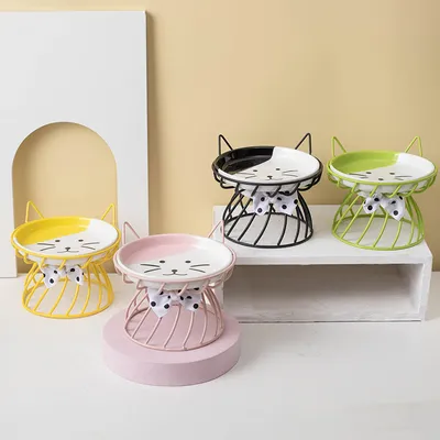 UAMLY Gamelle pour chat en céramique avec pieds hauts