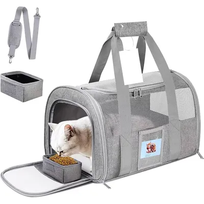 UAMLY Grand sac de transport pliable à côtés souples pour chats