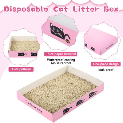 UAMLY Faltbare Einweg-Katzenstreuschale aus Papier