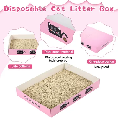 UAMLY Faltbare Einweg-Katzentoilette aus Papier