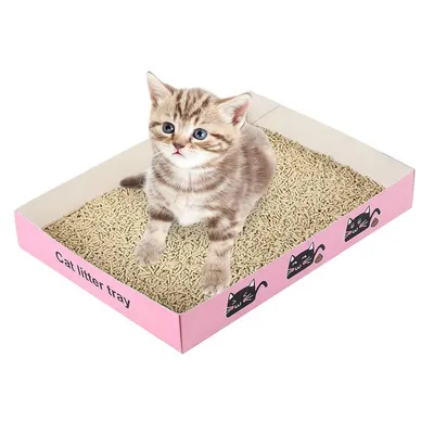 UAMLY Faltbare Einweg-Katzenstreuschale aus Papier