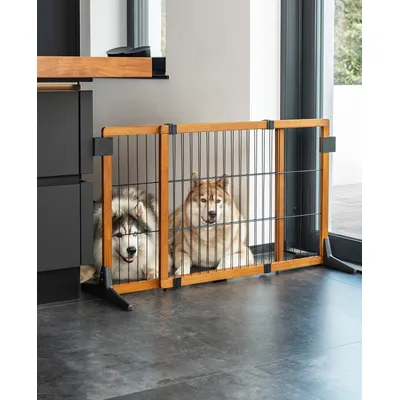 lionto barrière pour chien en bois extensible jusqu'à 180 cm