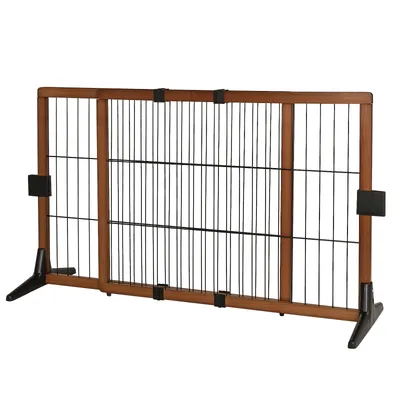 lionto barrière pour chien en bois extensible jusqu'à 180 cm
