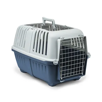 lionto caisse de transport chien et chat avec porte métal jusqu'à 15 kg