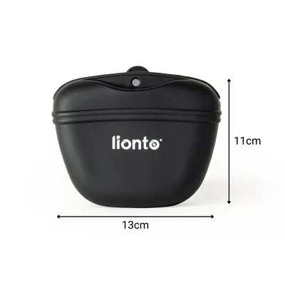 lionto pochette friandises chien en silicone, fermeture magnétique clip
