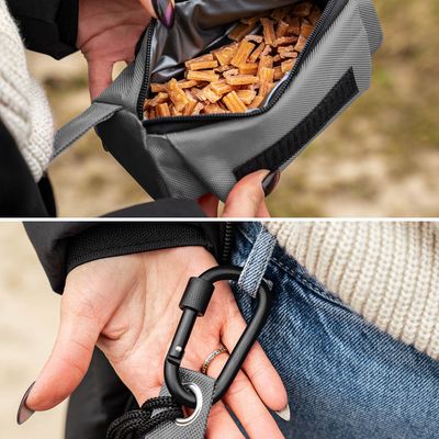 lionto Leckerlibeutel für Hunde, wasserabweisende Snacktasche mit Clip