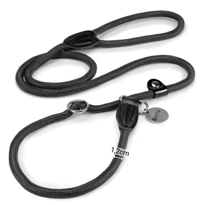lionto laisse de dressage avec collier intégré et butée, en nylon