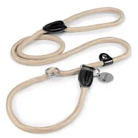 lionto laisse de dressage avec collier intégré et butée, en nylon