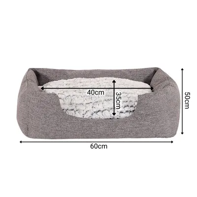 lionto panier pour chien avec coussin moelleux et entrée basse