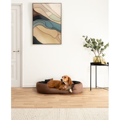 lionto 4-in-1 Hundebett mit Wendekissen aus strapazierfähigem Oxford-Gewebe