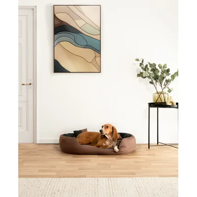 lionto panier pour chien 4-en-1 avec coussin réversible en tissu Oxford
