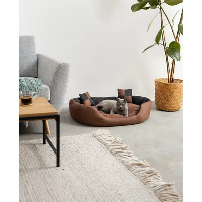 lionto panier pour chien 4-en-1 avec coussin réversible en tissu Oxford