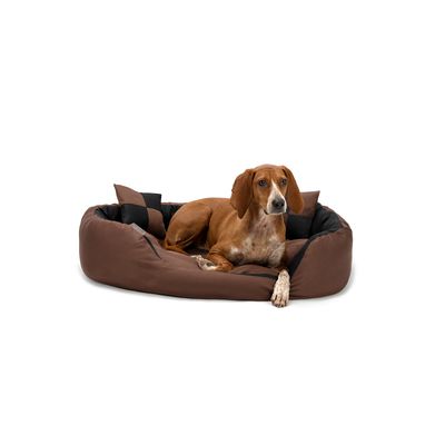 lionto 4-in-1 Hundebett mit Wendekissen aus strapazierfähigem Oxford-Gewebe
