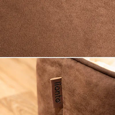 lionto lit pour chien 2-en-1 réversible, doux, lavable et confortable