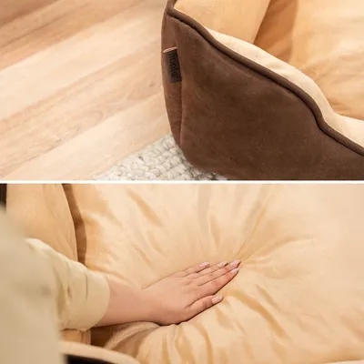 lionto lit pour chien 2-en-1 réversible, doux, lavable et confortable