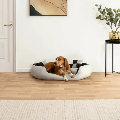 lionto panier pour chien 4-en-1 avec coussin réversible en tissu Oxford