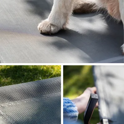 lionto lit pour chien extérieur surélevé en tissu respirant robuste