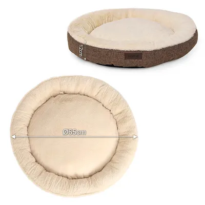 lionto coussin rond pour chien en forme de donut, doux et lavable lionto coussin rond pour chien en forme de donut, doux et lavable