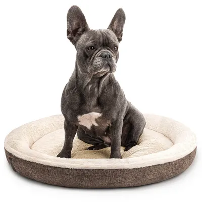 lionto Donut-Hundekissen rund, weich, waschbar und rutschfest