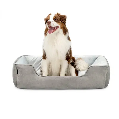 lionto lit pour chien 2-en-1 réversible, doux, lavable et confortable