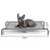 lionto lit pour chien extérieur surélevé en tissu respirant robuste