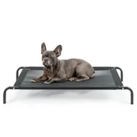 lionto lit pour chien extérieur surélevé en tissu respirant robuste