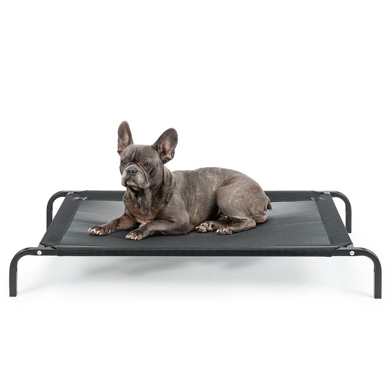 lionto lit pour chien extérieur surélevé en tissu respirant robuste