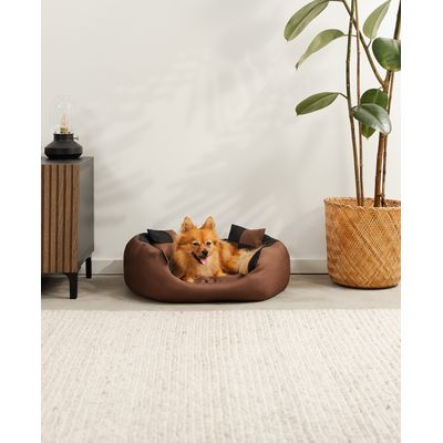 lionto 4-in-1 Hundebett mit Wendekissen aus strapazierfähigem Oxford-Gewebe