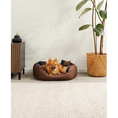 lionto panier pour chien 4-en-1 avec coussin réversible en tissu Oxford lionto panier pour chien 4-en-1 avec coussin réversible en tissu Oxford