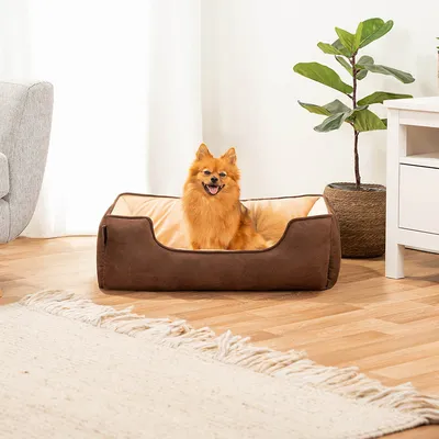 lionto lit pour chien 2-en-1 réversible, doux, lavable et confortable lionto lit pour chien 2-en-1 réversible, doux, lavable et confortable