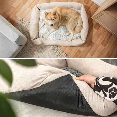 lionto Hundebett mit weichem Kissen und niedrigem Einstieg