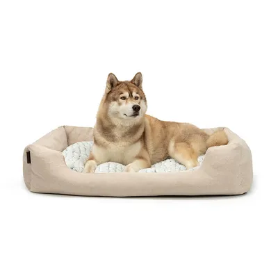 lionto panier pour chien avec coussin moelleux et entrée basse