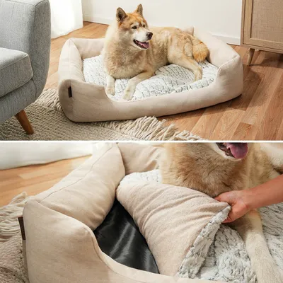 lionto panier pour chien avec coussin moelleux et entrée basse lionto panier pour chien avec coussin moelleux et entrée basse