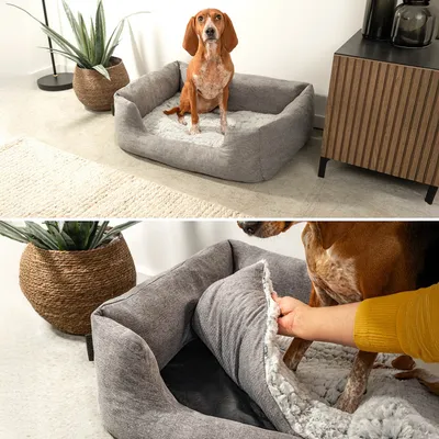 lionto panier pour chien avec coussin moelleux et entrée basse lionto panier pour chien avec coussin moelleux et entrée basse