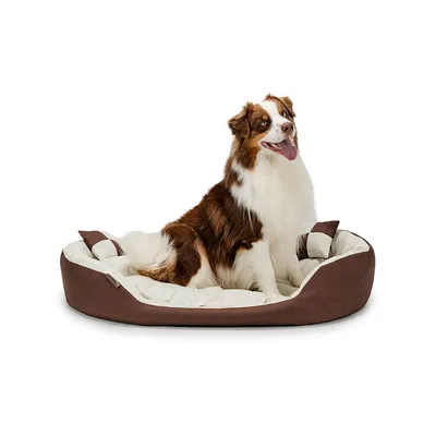 lionto panier pour chien 4-en-1 avec coussin réversible en tissu Oxford lionto panier pour chien 4-en-1 avec coussin réversible en tissu Oxford